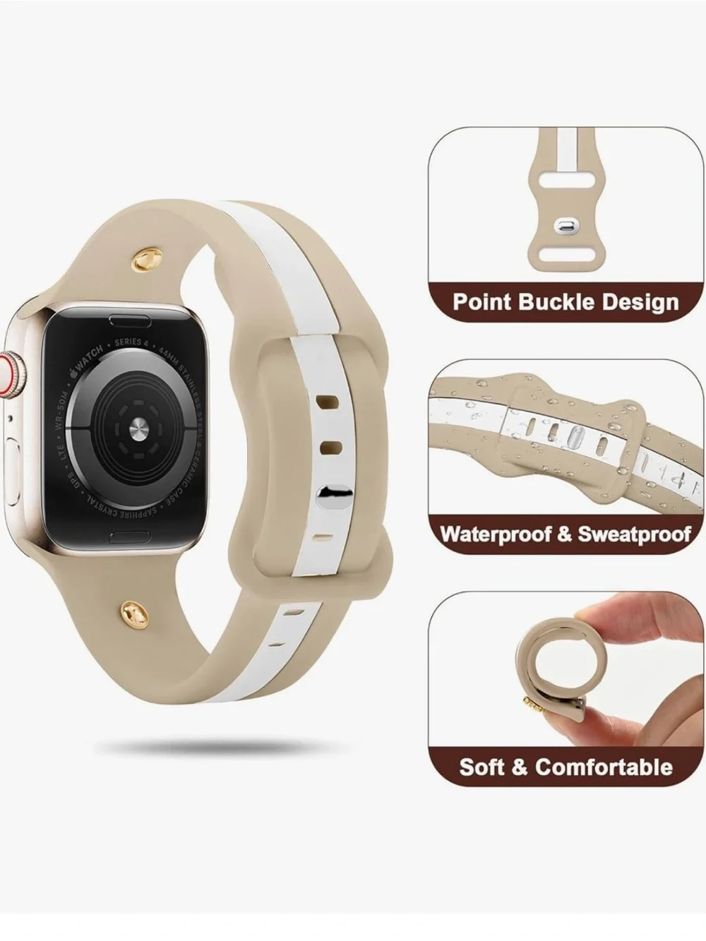 Smartwatch Band HONEYBEE Silicone Sports Band SWEAT-PROOF/WATERPROOF Women’s